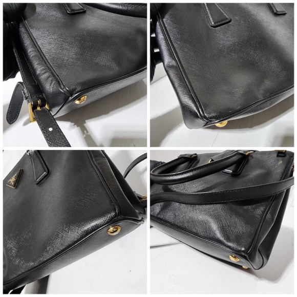 Authentic PRADA Saffiano Small Galleria Double Zip Tote Bag Black - Picture 13 of 15